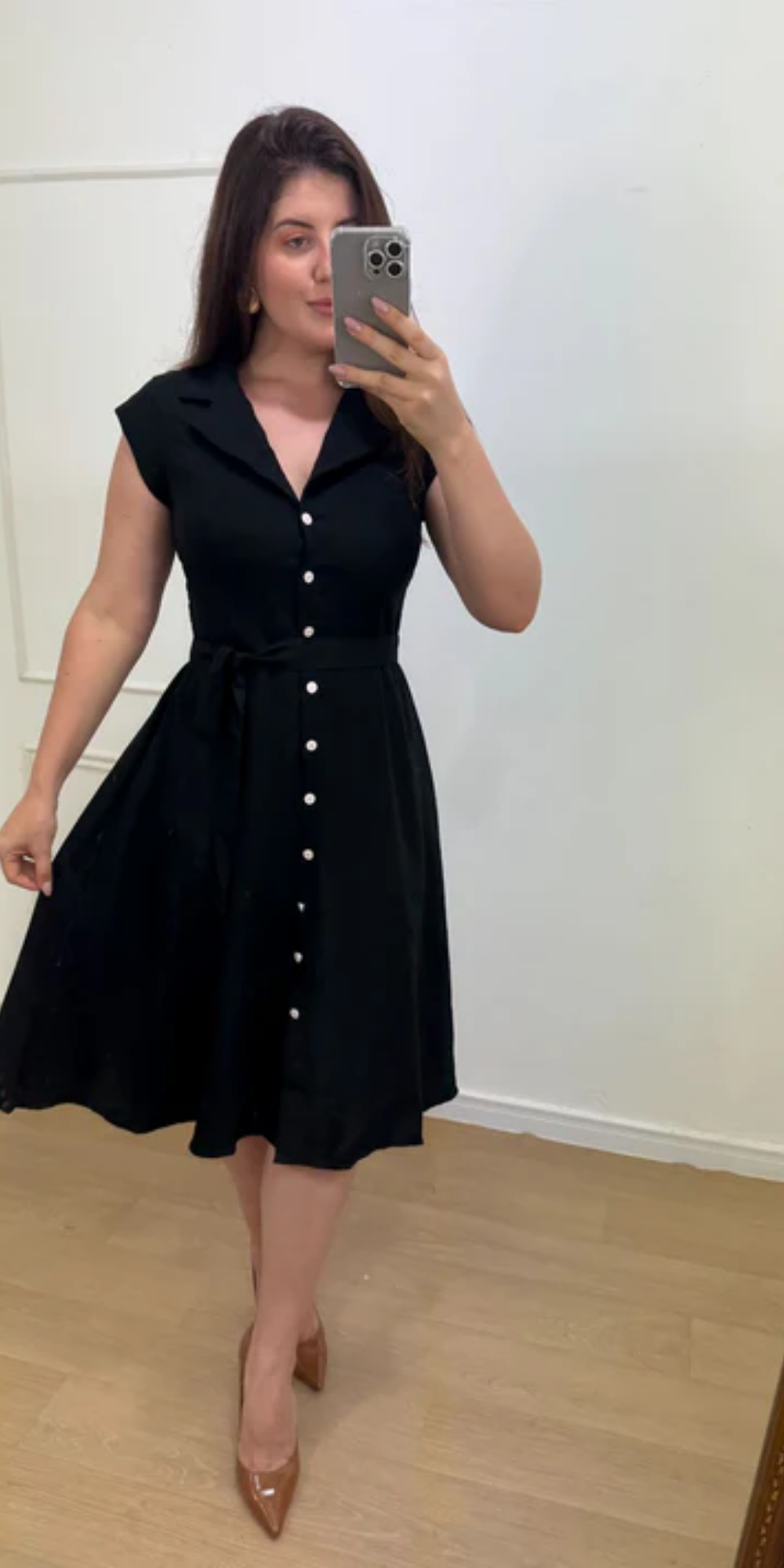 1771 | Vestido Neutro com botão
