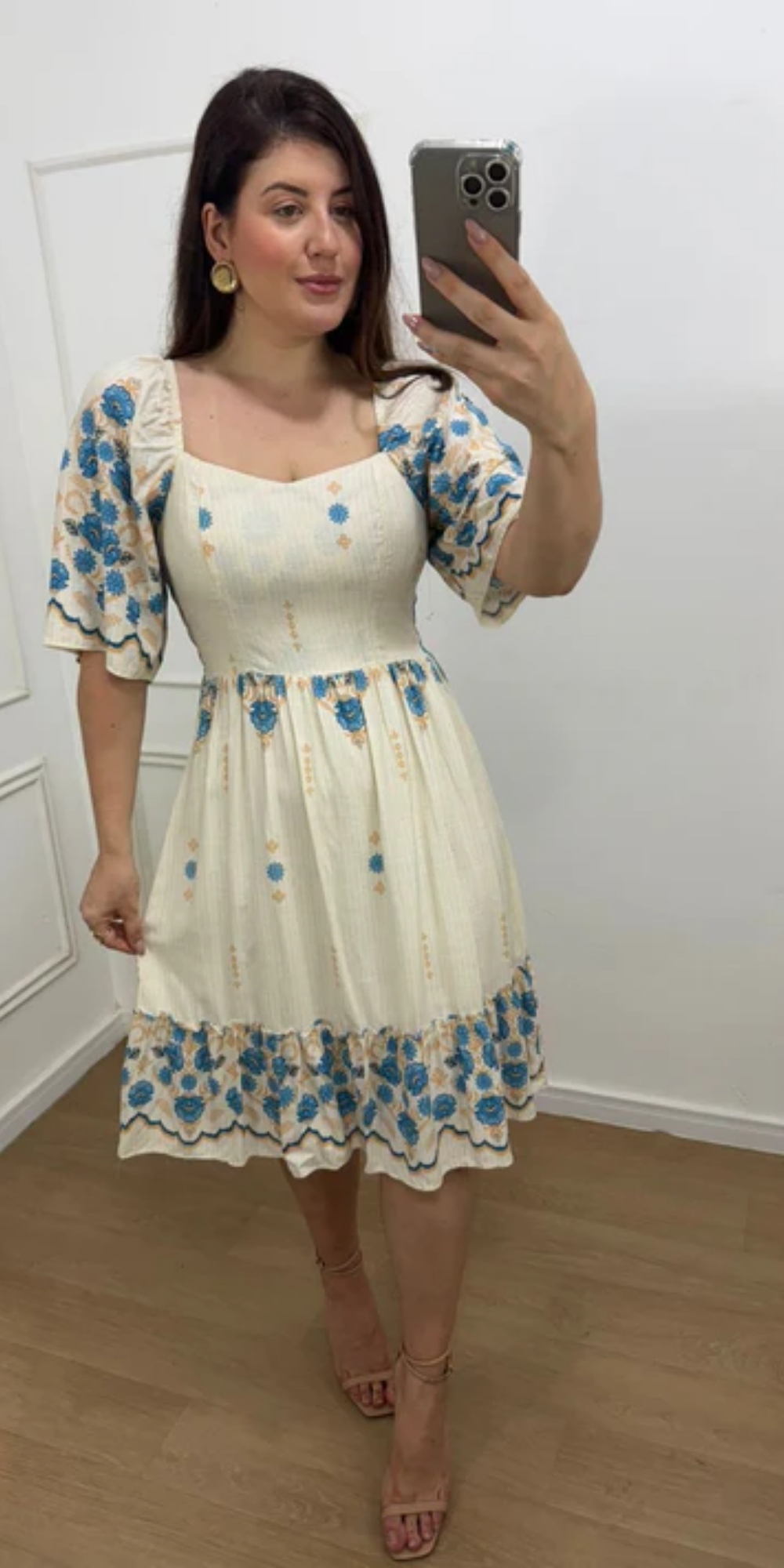 1772 | Vestido Flores Azuis